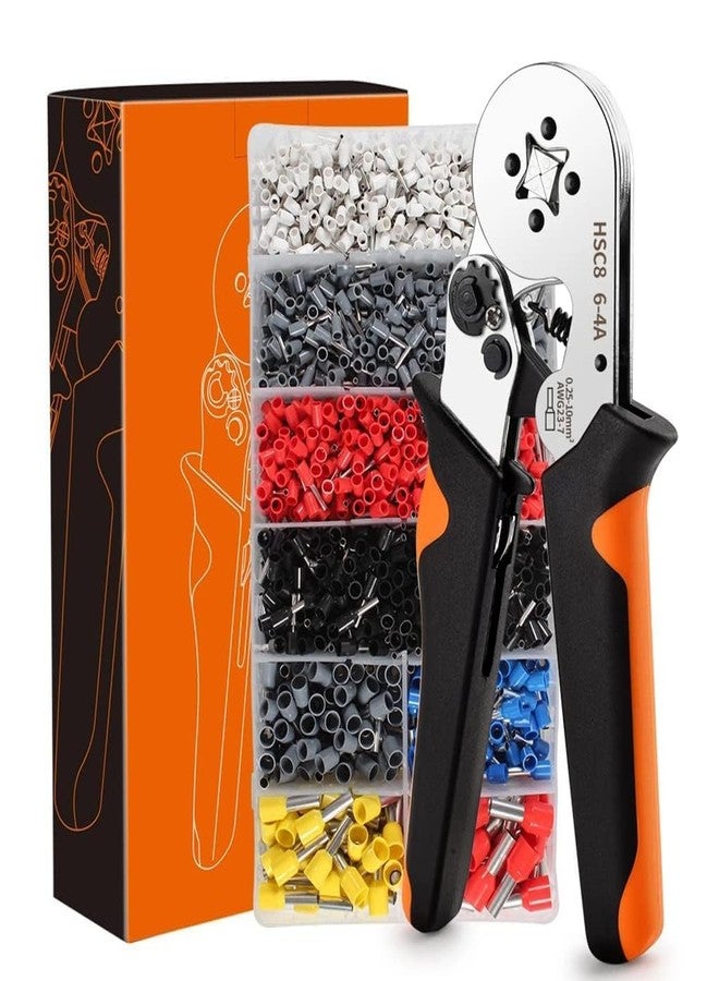 Birzar Wire Connector Cable Connector Crimping Tool, Ferrule Crimping Tool Kit, Wire Crimper Plier 1200pcs Assortment Ferrule Wire Copper Crimp Connector, Electronic Wire Ferrules Kit. - Image 1